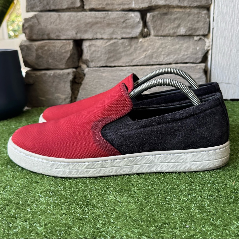 Prada Red Black Nylon Tech Men’s Sneakers Shoes - Picture 4 of 13